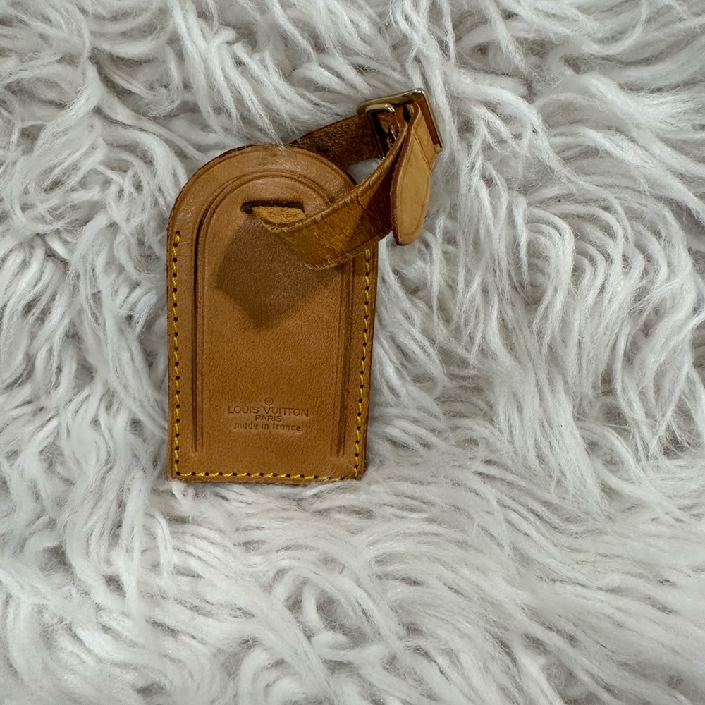 Louis Vuitton Tan Leather Bag Tag
